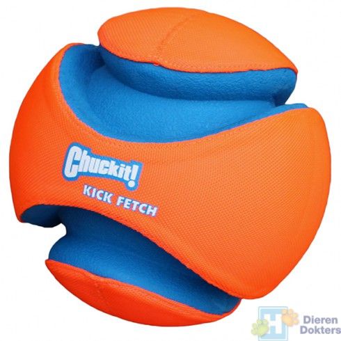 chuckit kick fetch small hond speelgoed tennisbal alternatief apporteer zijkant